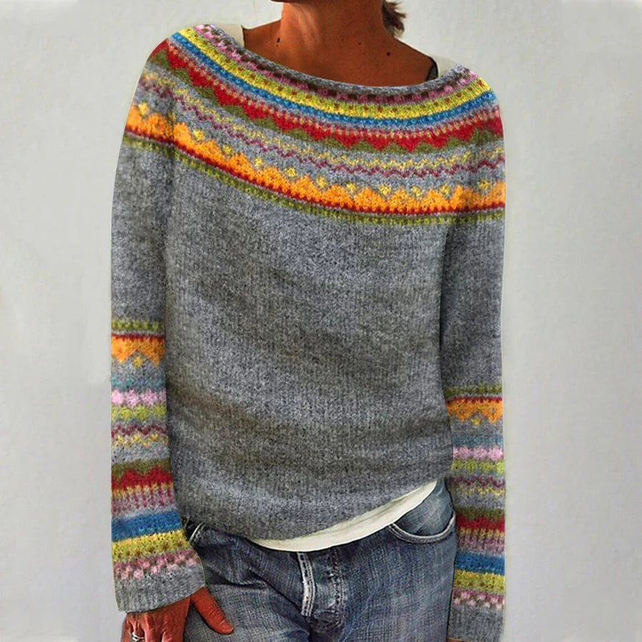 Retro langærmet sweater